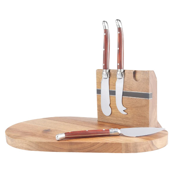 Final Touch CE40405 5-Piece Magnetic Cheese Board Set, Stainless Steel Blade, 7.3 in W Board, 10 in L Board - 3