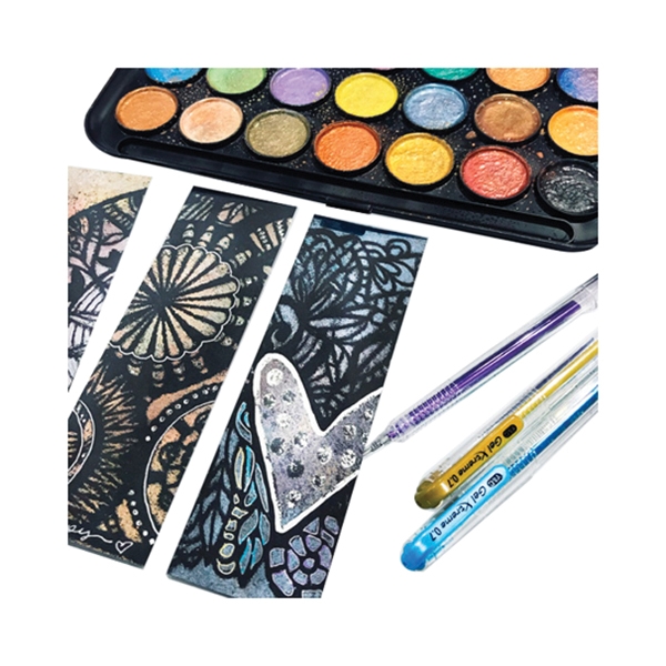 Yasutomo GX1007 Gel Xtreme Metallic Pen Set, 0.7 mm Tip, Bronze/Gold/Green/Metallic Blue/Pink/Purple/Silver, 7-Piece - 5