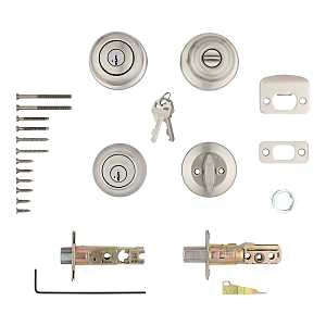 Kwikset 96900-424 Entry Knob and Single Cylinder Deadbolt, Knob Handle, Classic, Colonial, Traditional Design, Yes - 5