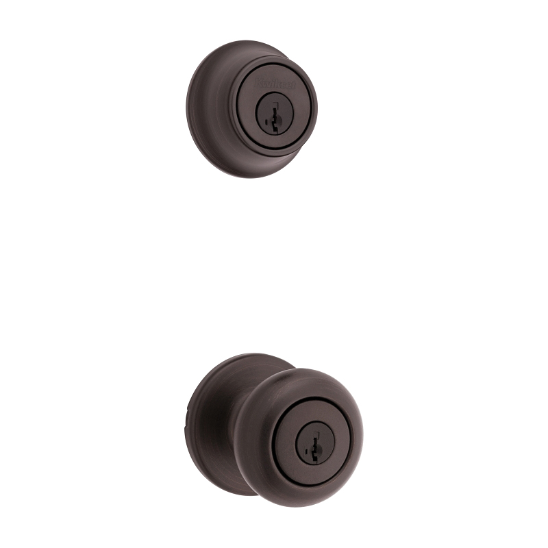 Kwikset 96900-421 Entry Knob and Single Cylinder Deadbolt, Knob Handle, Classic, Colonial, Traditional Design, Yes - 2