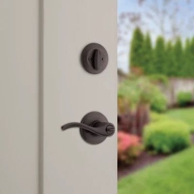 Kwikset 96900-425 Deadbolt Security Set, Keyed Entry Lock, Lever Handle, Balboa Design, Venetian Bronze, Turn Piece - 5