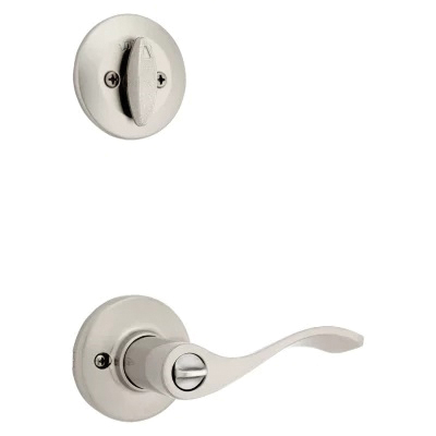 Kwikset 96900-420 Deadbolt Security Set, Keyed Entry Lock, Lever Handle, Balboa Design, Satin Nickel, Turn Piece, Zinc - 2