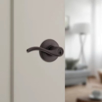 Kwikset 94050-674 Entry Door Lockset, Lever Handle, Venetian Bronze, Zinc, KW1 Keyway, Re-Key Technology: SmartKey - 4