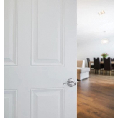 Kwikset 94050-675 Entry Door Lockset, Lever Handle, Satin Chrome, Zinc, KW1, SC1 Keyway, Re-Key Technology: SmartKey - 3