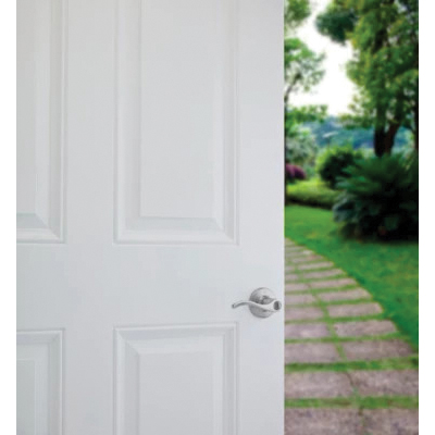 Kwikset 94050-675 Entry Door Lockset, Lever Handle, Satin Chrome, Zinc, KW1, SC1 Keyway, Re-Key Technology: SmartKey - 4
