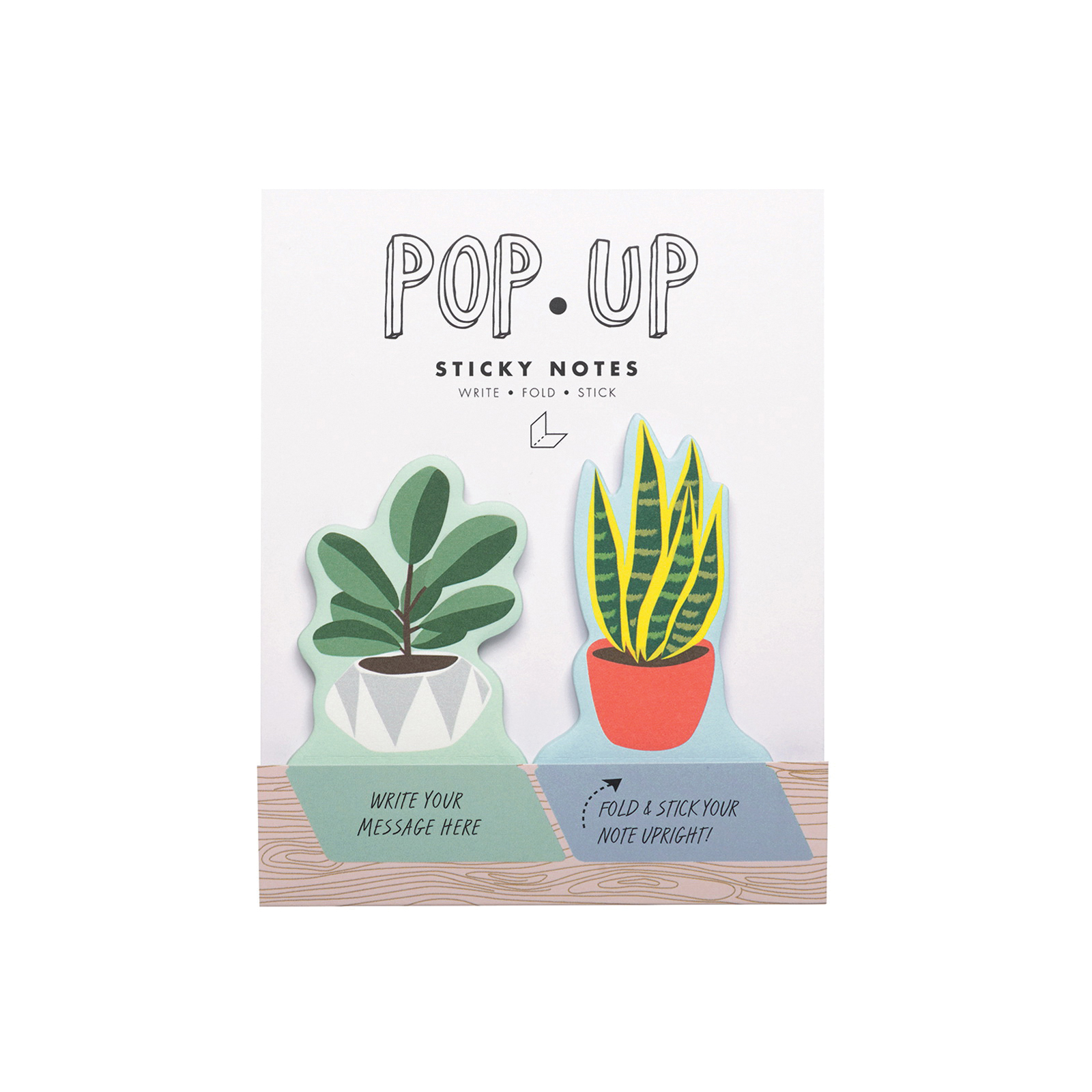 Girl of All Work GWE004 House Plant Pop-Up Sticky Note, Light Blue/Light Green, 60-Sheet - 2