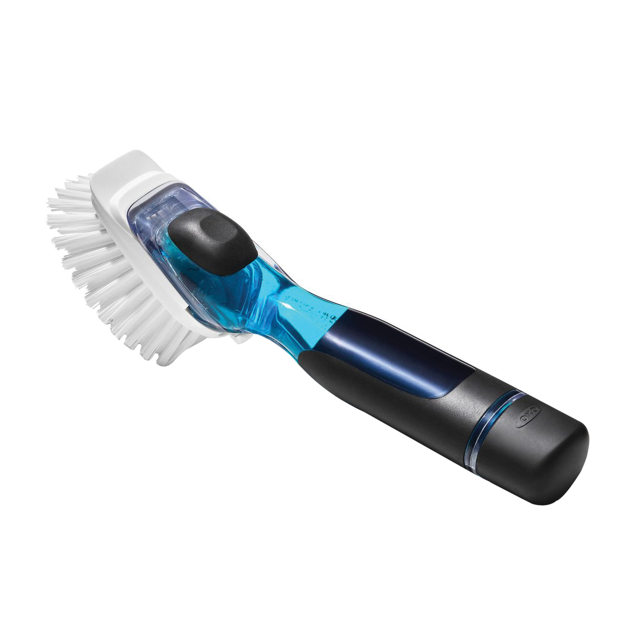 Oxo 12361700 Soap Dispenser Dish Brush, Nylon Bristle, 9.3 in L, Plastic/Rubber Handle, Black/Clear/White - 3
