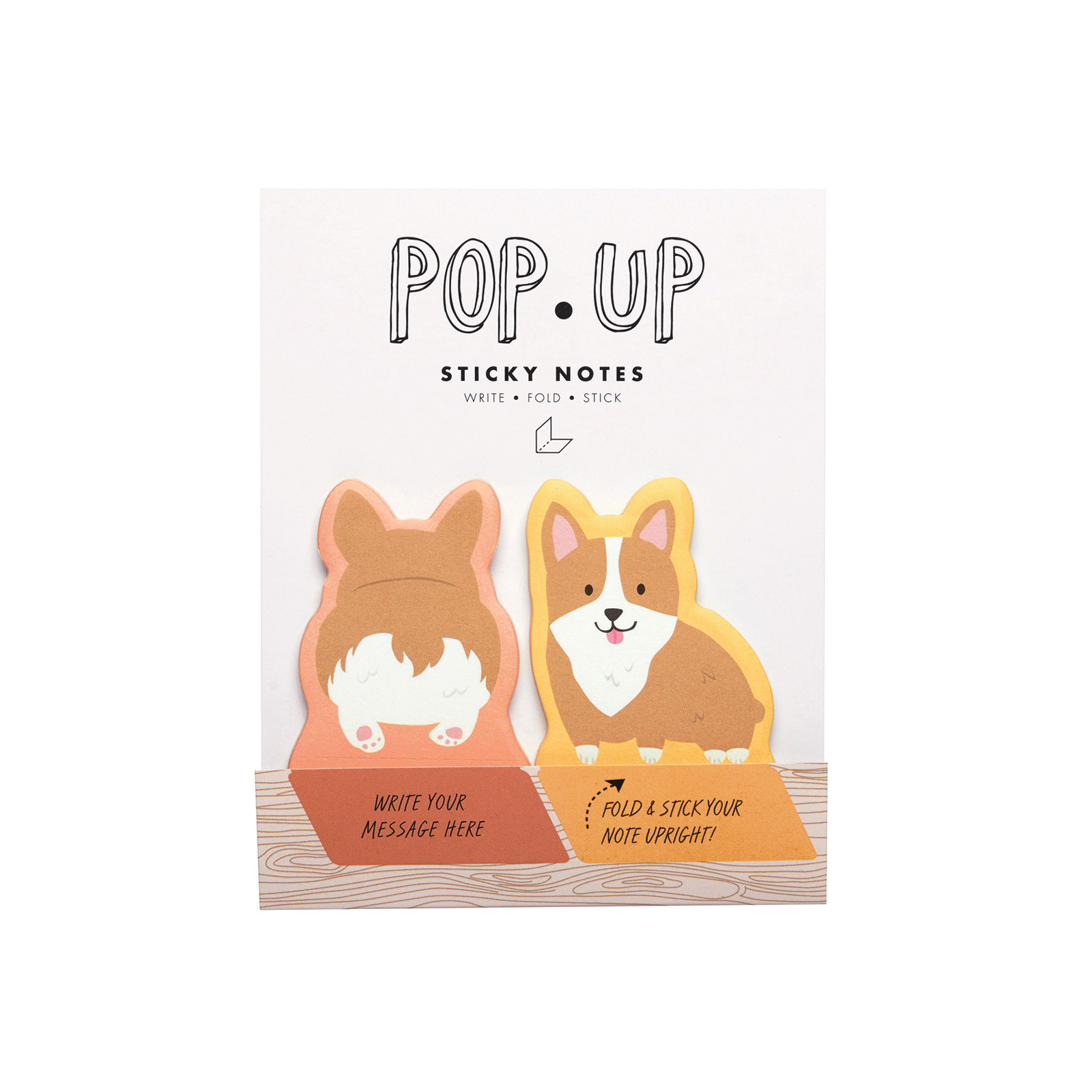 Girl of All Work GWE002 Dogs Pop-Up Sticky Note, Orange/Yellow, 60-Sheet - 2