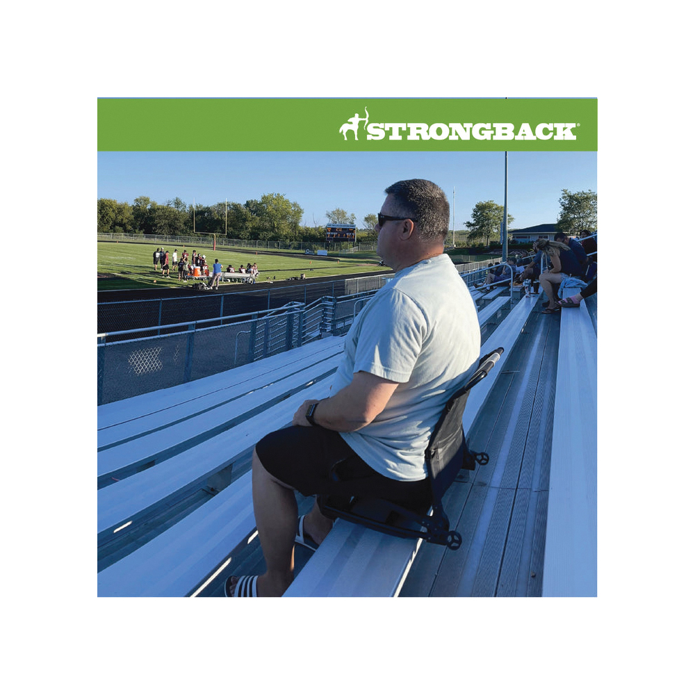 Strongback 410SC-BKGR Stadium Seat, 15-1/2 in L, 21.8 in W, 17 in H, Fabric Seat - 2