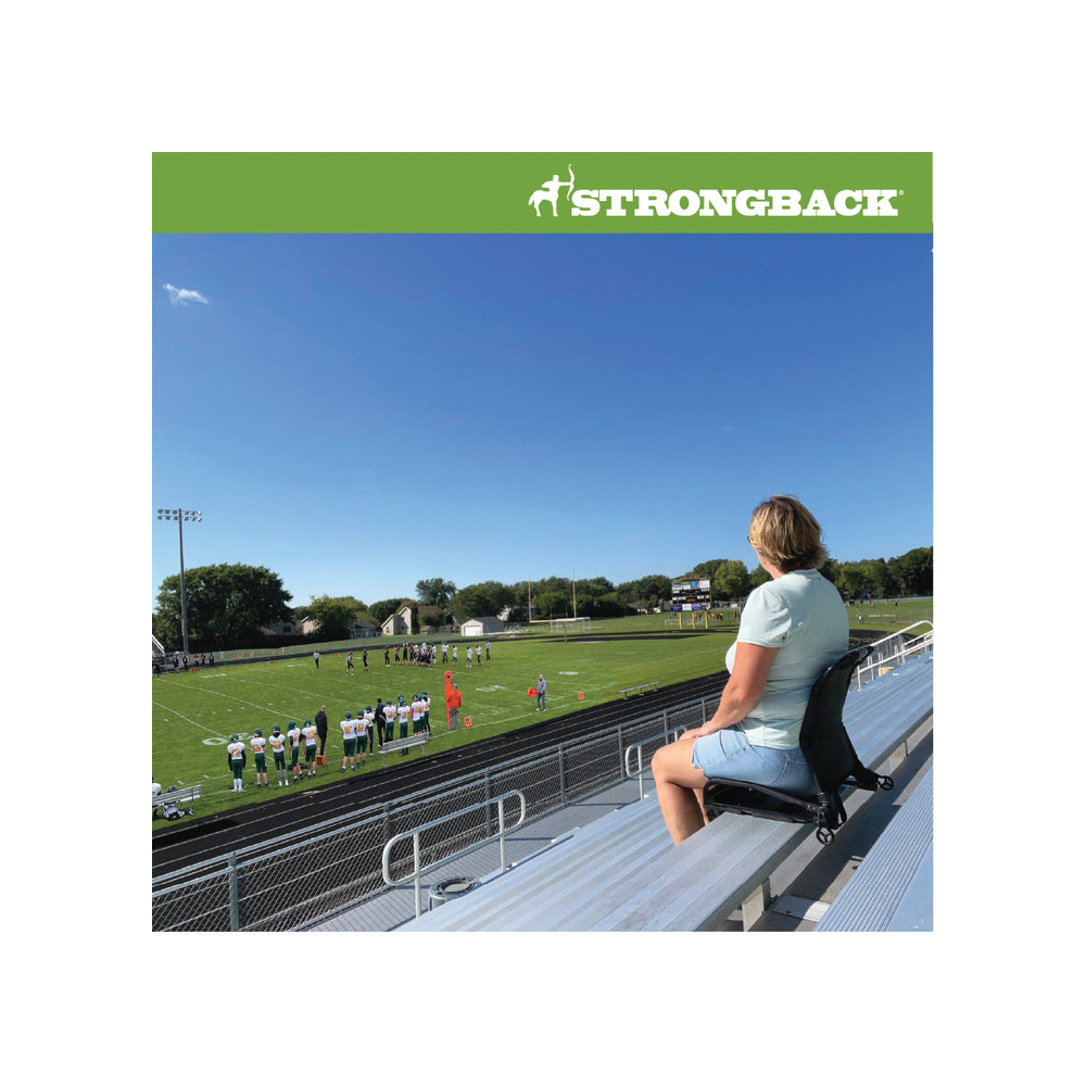 Strongback 410SC-BKGR Stadium Seat, 15-1/2 in L, 21.8 in W, 17 in H, Fabric Seat - 3
