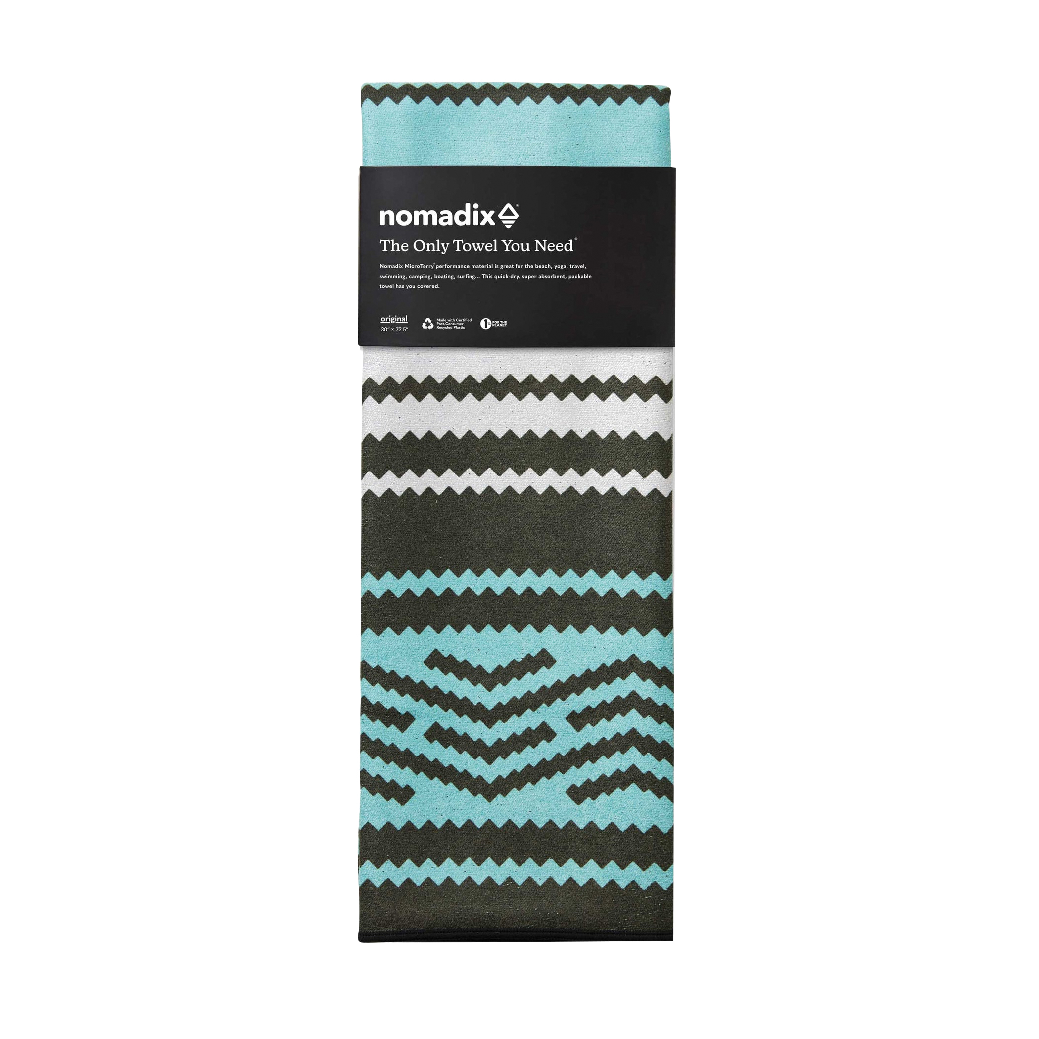 Nomadix The Only Towel You Need NM-BAJA-101 Multi-Purpose Towel, 72-1/2 in L, 30 in W, Polyester, Baja Aqua - 3
