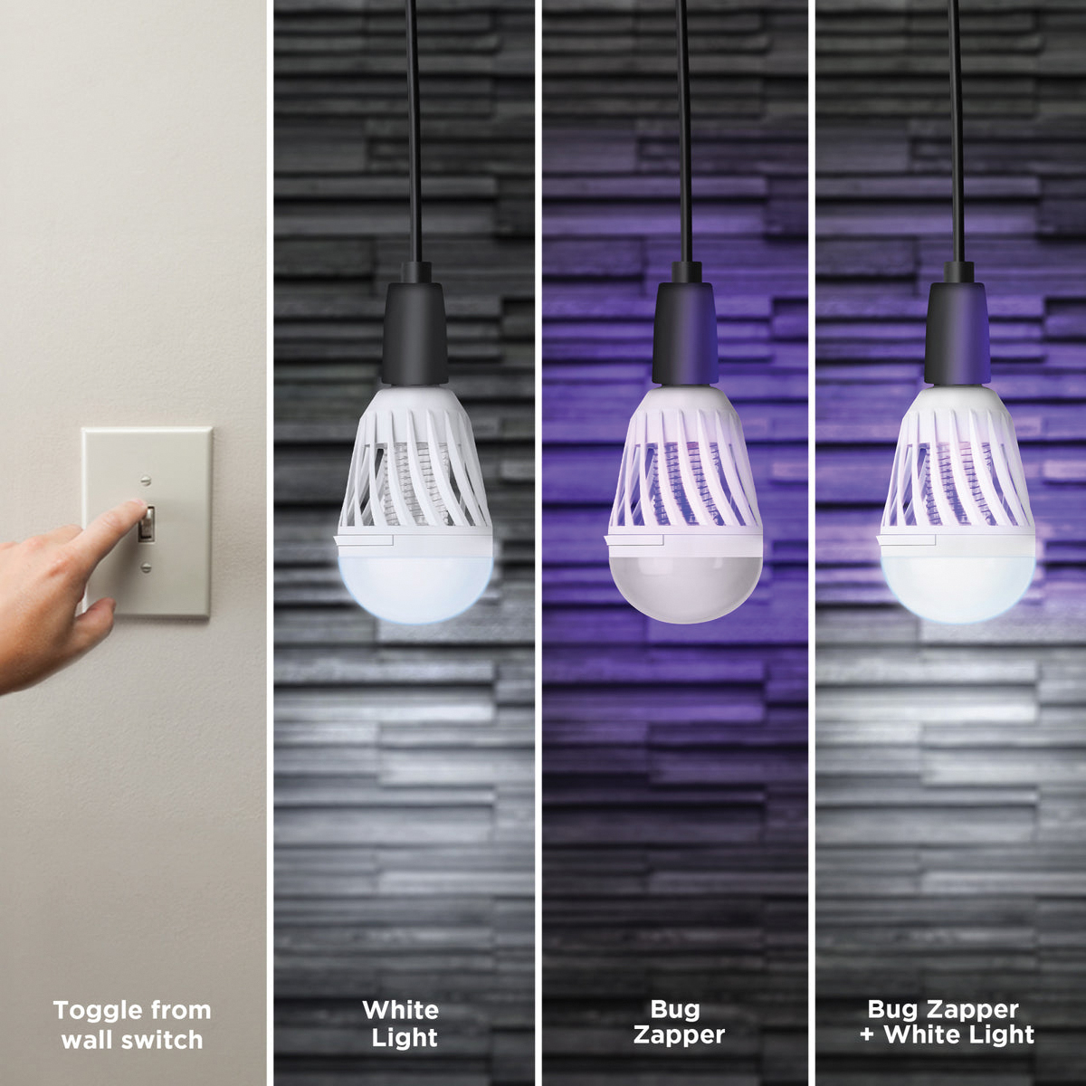 Feit Electric C60/950CA/BZ/LED Bug Zapper and Light Bulb, 9 W, Cylinder Bulb, E26 Base, LED Lamp, 800 - 3