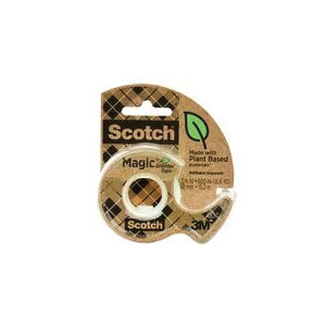 Scotch Magic 123 Greener Tape Dispensered Rolls, 600 in L, 3/4 in W - 5