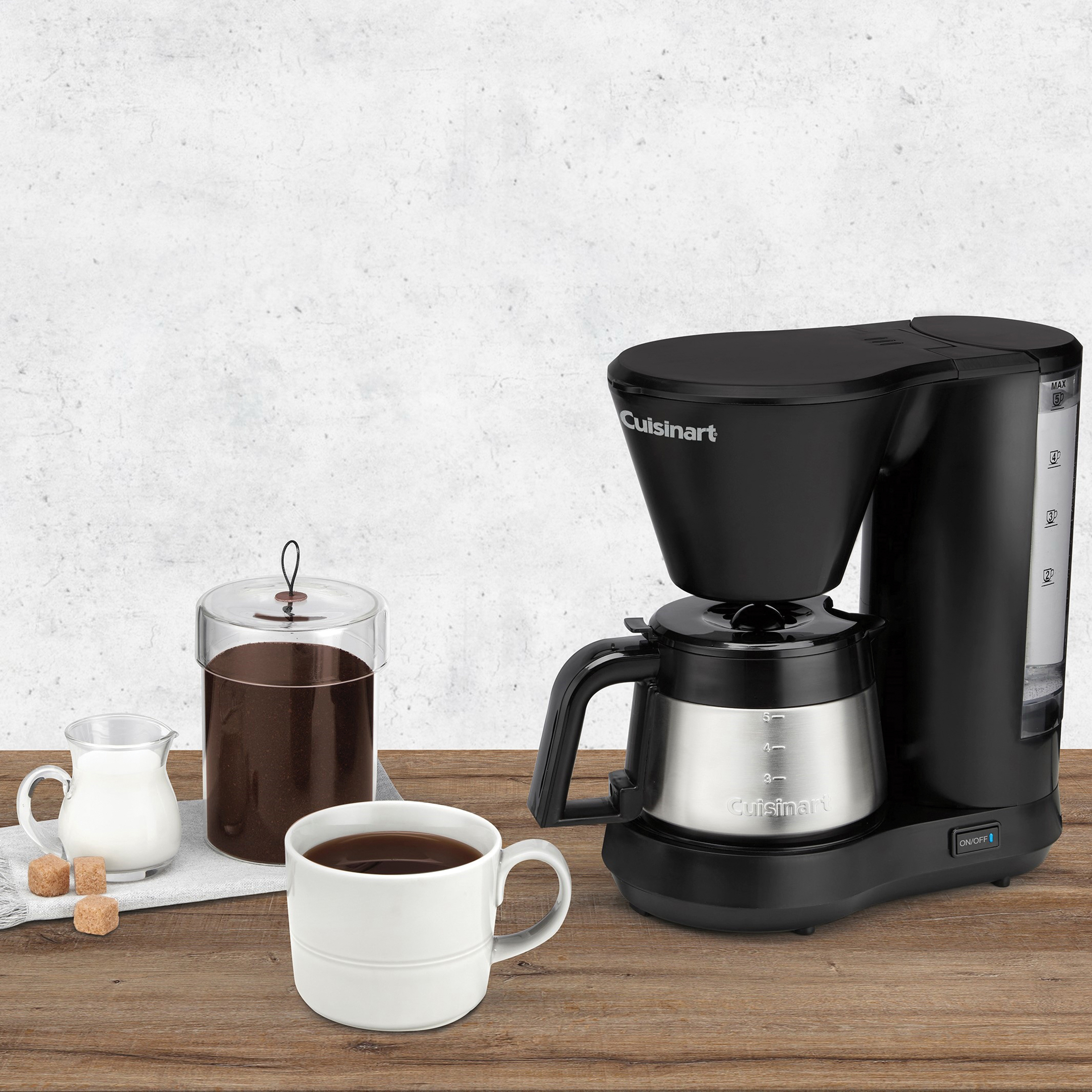 Cuisinart DCC-5570 Coffee Maker, 5 Cup, Stainless Steel, Black, On/Off Control - 4