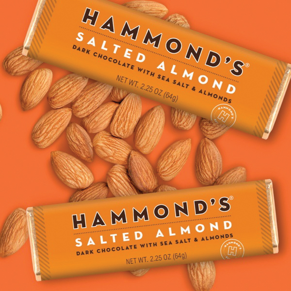 Hammond's OC43612 Candy Bar, Salted Almond, 2.25 oz - 2
