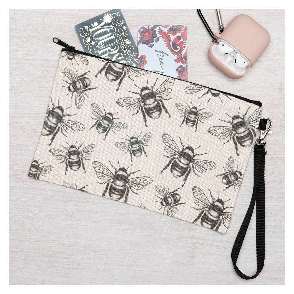 Counter Couture 3098 Pouch, S, Honey Bees, Zipper, Natural - 1