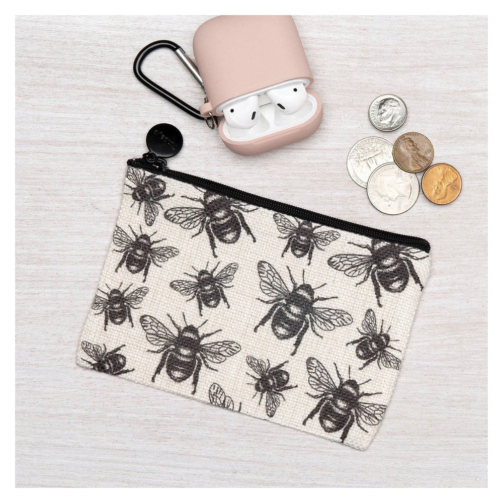 Counter Couture 3098 Pouch, S, Honey Bees, Zipper, Natural - 2