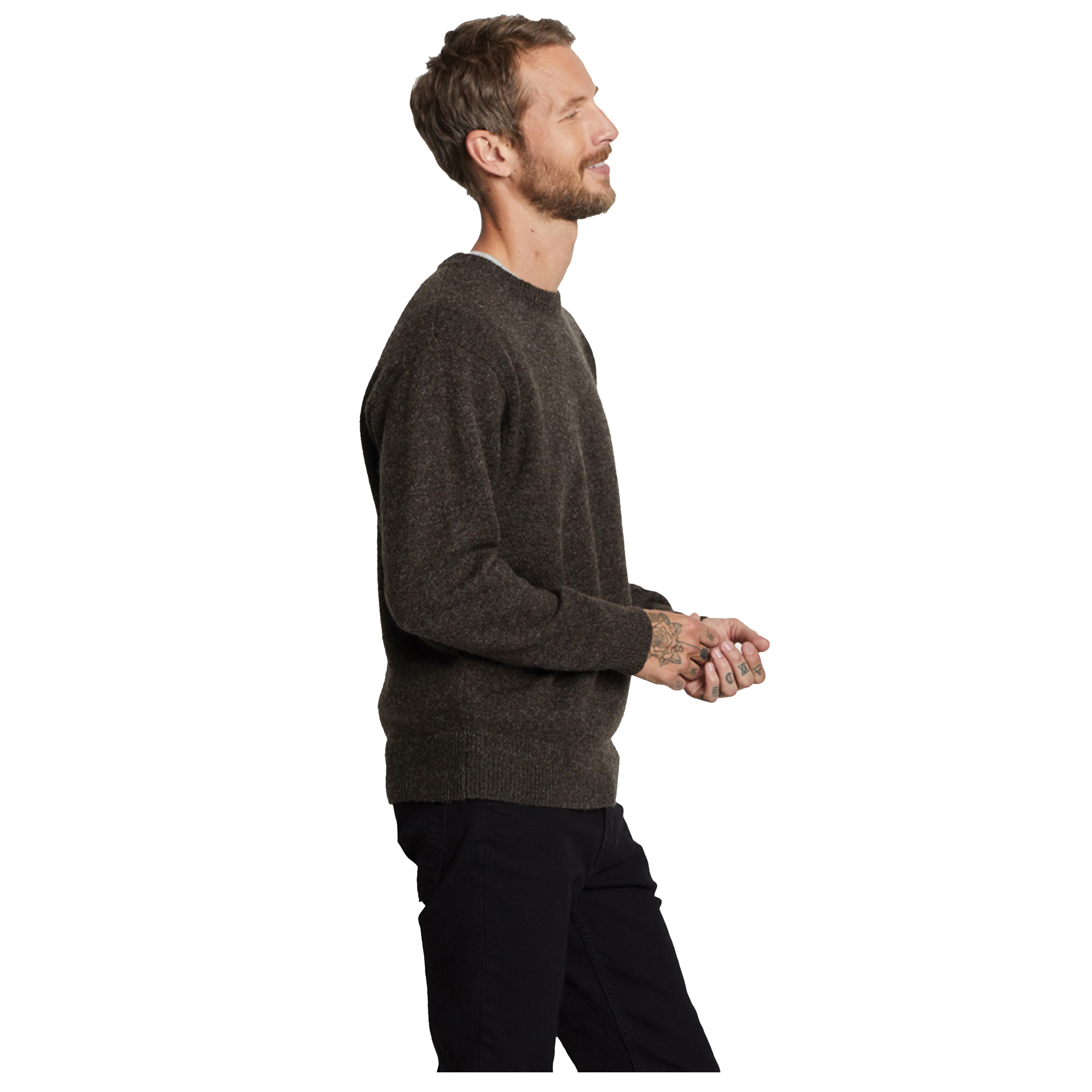 Pendleton Shetland RF532-61411-L Pullover Sweater, L, 46-1/2 in, Crew Neck, Wool, Dark Brown - 2