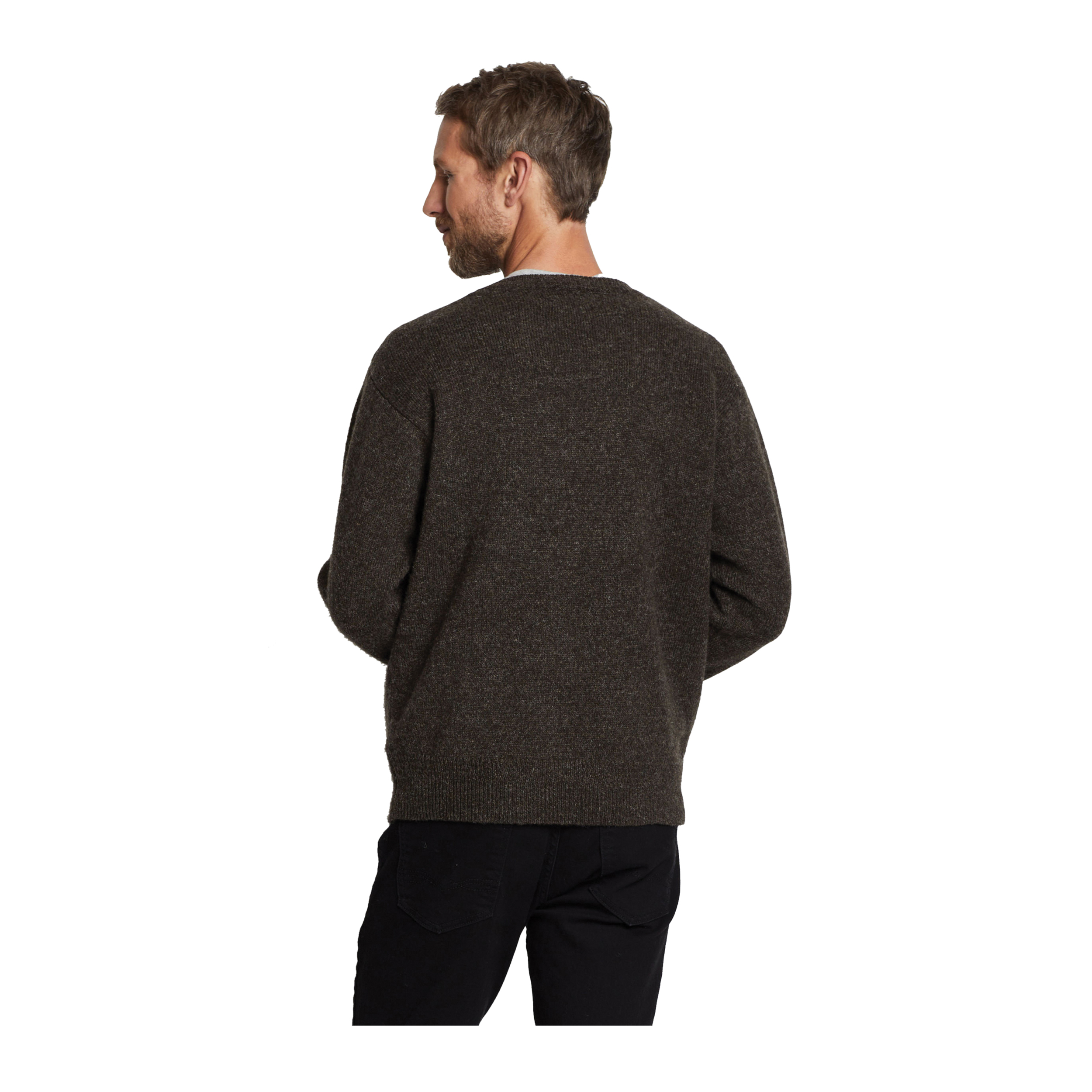 Pendleton Shetland RF532-61411-L Pullover Sweater, L, 46-1/2 in, Crew Neck, Wool, Dark Brown - 3