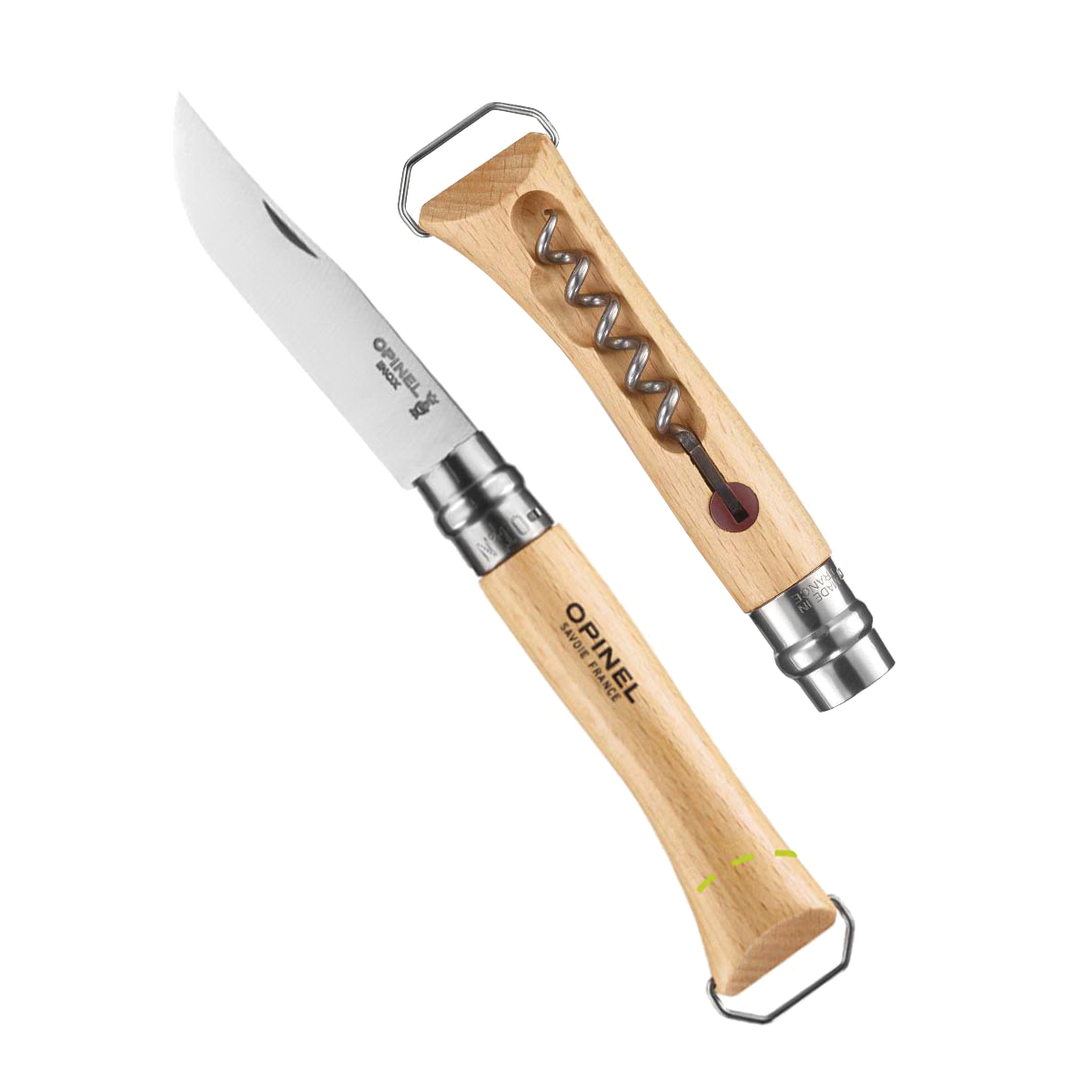 Opinel 002144 Corkscrew Folding Knife with Bottle Opener, 3.92 in L Blade, Stainless Steel Blade - 2