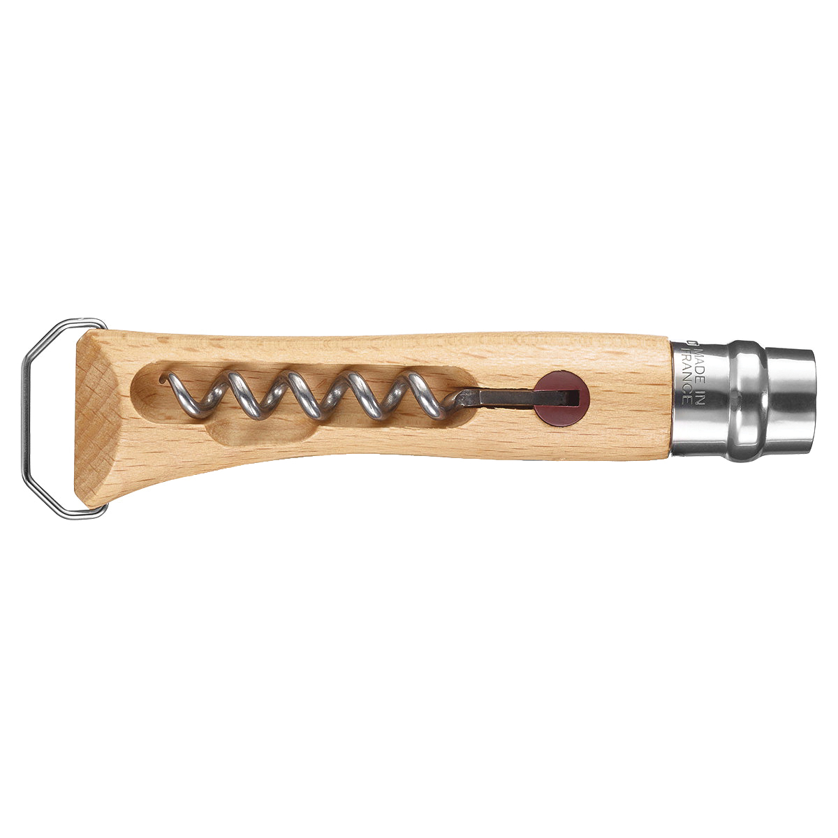 Opinel 002144 Corkscrew Folding Knife with Bottle Opener, 3.92 in L Blade, Stainless Steel Blade - 4