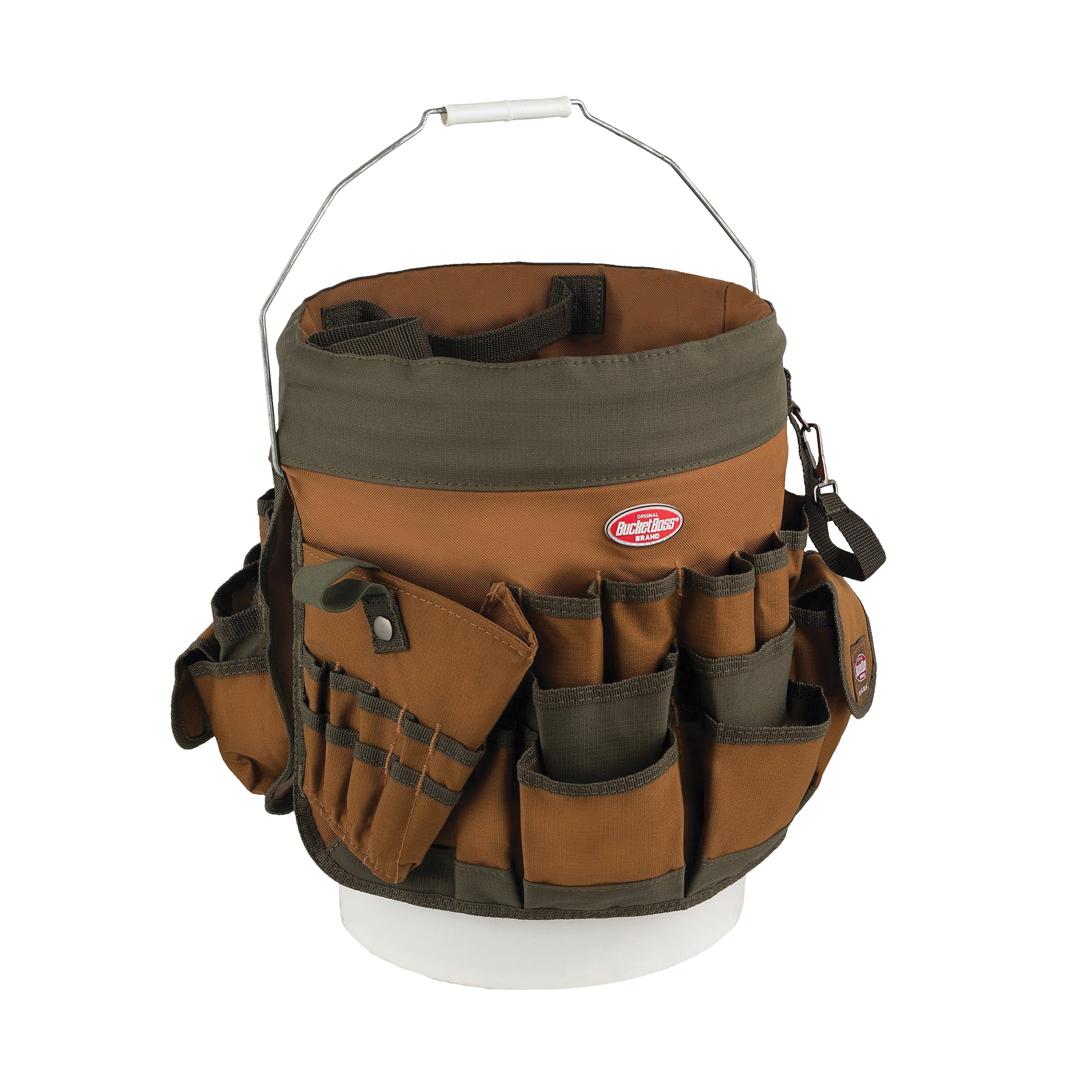 Bucket Boss 10056 Bucket Tool Storage Organizer, 5 gal, 56-Compartment, Polyester, Brown/Green - 4