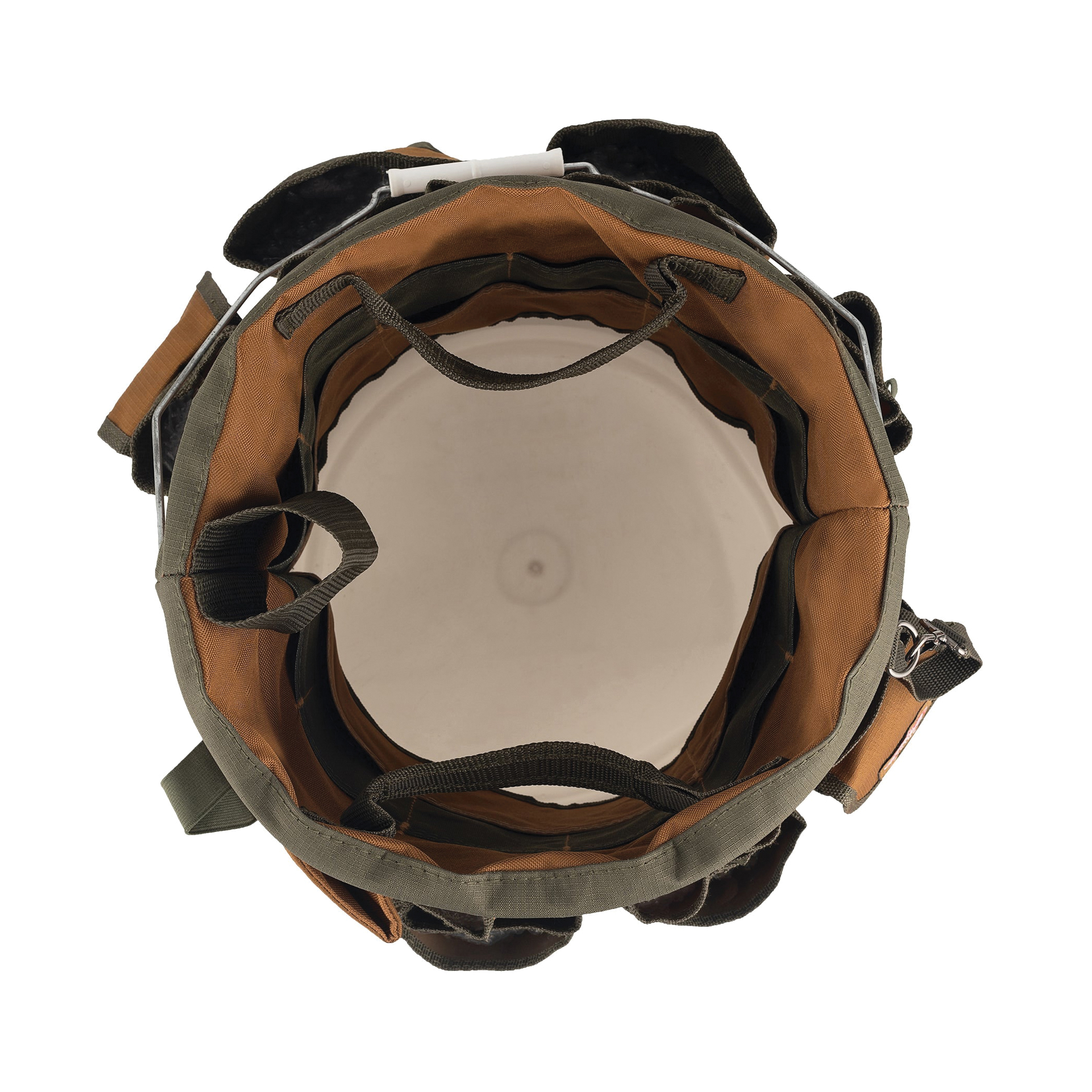 Bucket Boss 10056 Bucket Tool Storage Organizer, 5 gal, 56-Compartment, Polyester, Brown/Green - 5