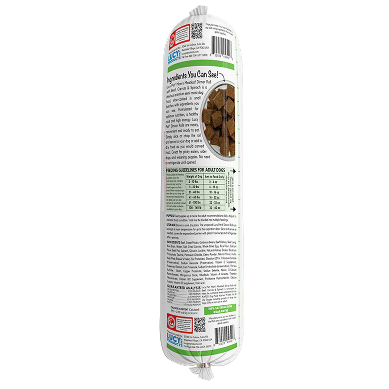 Lucy Pet Mom's Meatloaf Series 100600228 Dog Food, Semi-Moist, Beef, 2 lb - 3