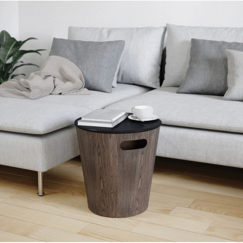 umbra Woodrow Series 1009760-048 Storage Stool, 16 in OAH, Geometric Seat, Black Seat - 3