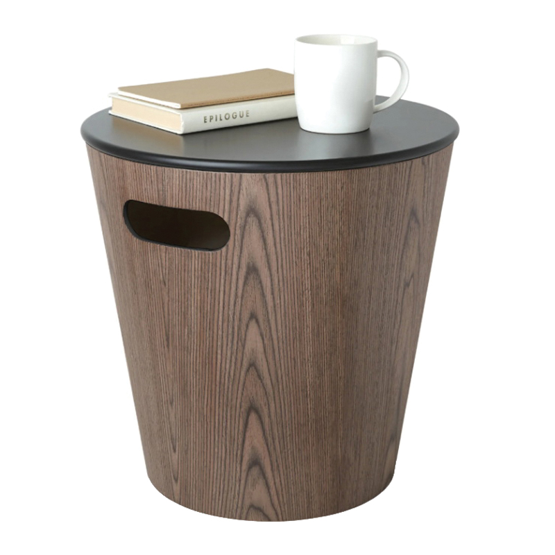 umbra Woodrow Series 1009760-048 Storage Stool, 16 in OAH, Geometric Seat, Black Seat - 5