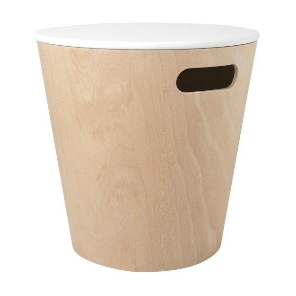 umbra Woodrow Series 1009760-668 Storage Stool, 16 in OAH, Geometric Seat, White Seat - 2