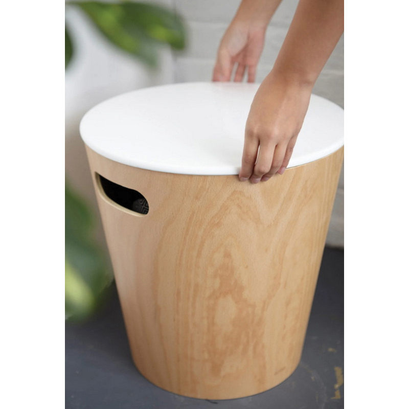 umbra Woodrow Series 1009760-668 Storage Stool, 16 in OAH, Geometric Seat, White Seat - 4