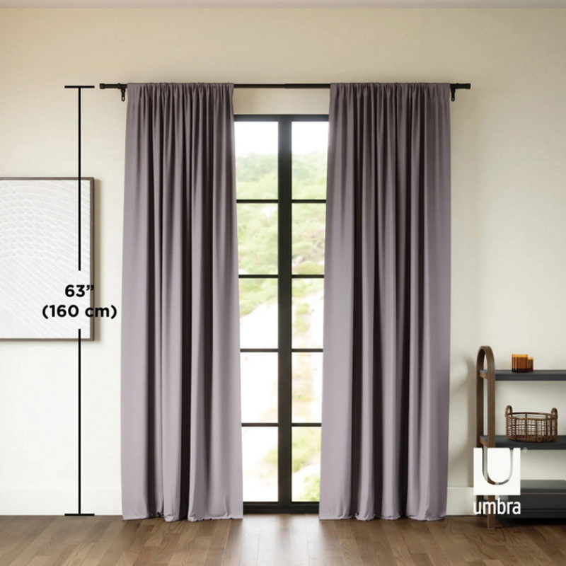 umbra Twilight Series 1017283-149 Blackout Curtain Set, 63 in L, 52 in W, Pocket-Tab Pattern, Polyester, Charcoal - 4