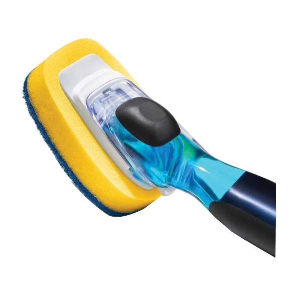 Good Grips 12361600 Soap Dispensing Dish Scrub, 12 in OAL, Comfortable, Non-Slip Grip Handle, Plastic/Rubber Handle - 3