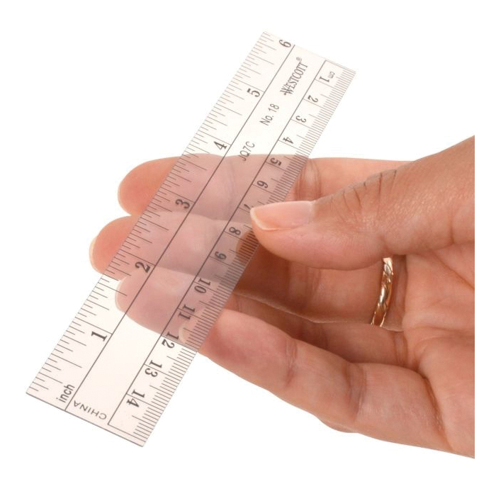 Westcott 18 Flexible Ruler, 16th Graduation, Plastic, Transparent - 2
