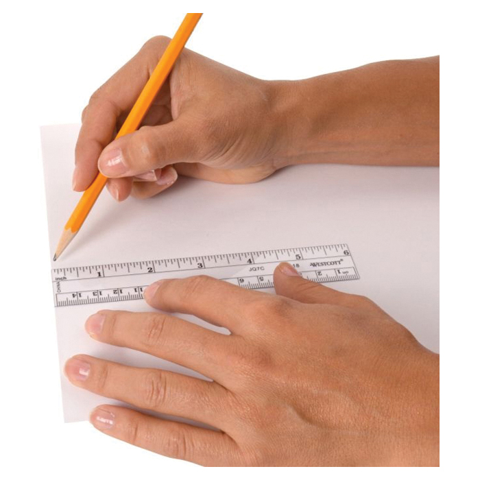 Westcott 18 Flexible Ruler, 16th Graduation, Plastic, Transparent - 3
