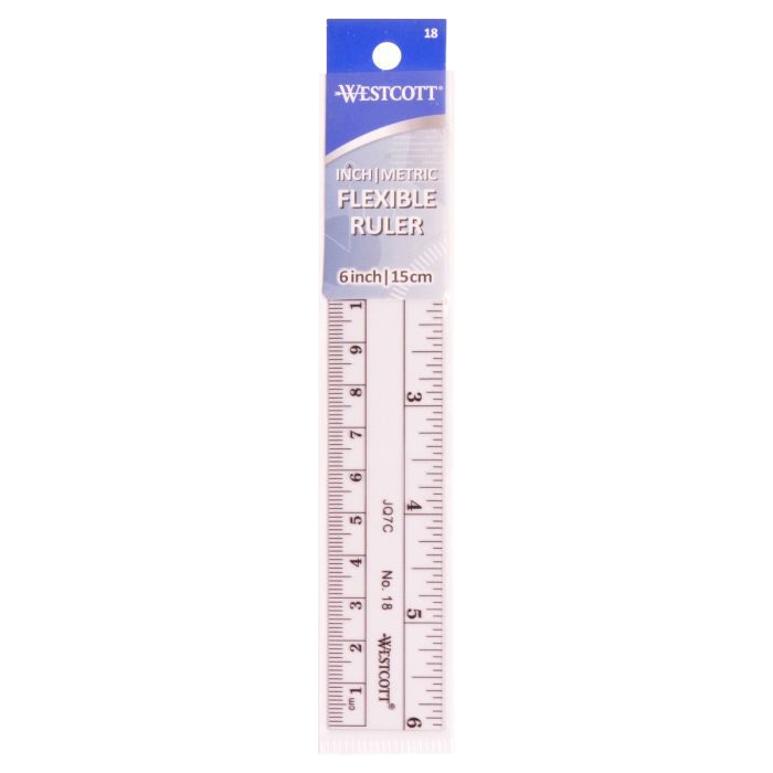Westcott 18 Flexible Ruler, 16th Graduation, Plastic, Transparent - 4