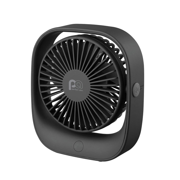 Perfect Aire 1PAFD5R Rechargeable USB Fan, 5 in Dia Blade, 5-Blade, 3-Speed, 36.6 cfm Air, Black - 2
