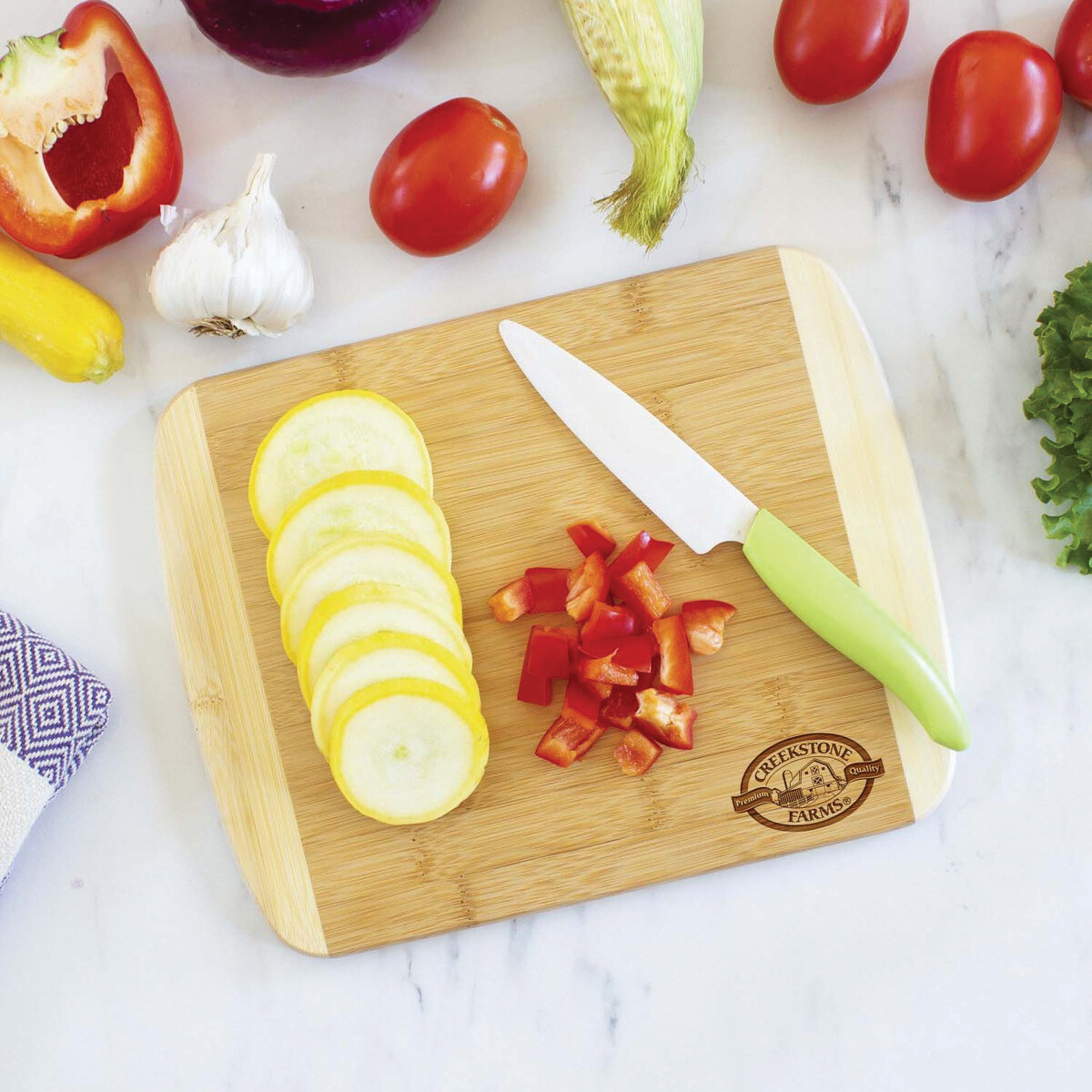 Totally Bamboo 20-1290 Cutting Board, 11 in L, 8-3/4 in W, 1/2 in Thick, Moso Bamboo - 4