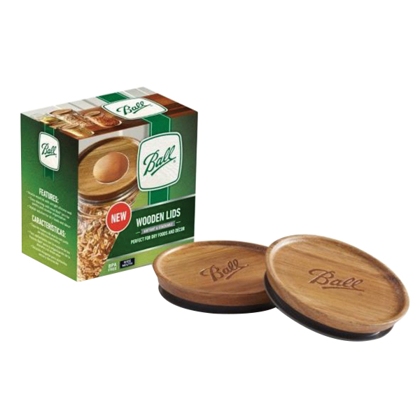 Ball 2141326 Lid, Wide Mouth, Acacia Wood, 3/PK - 2