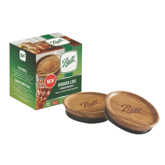 Ball 2141327 Lid, Regular Mouth, Acacia Wood, 3/PK - 2