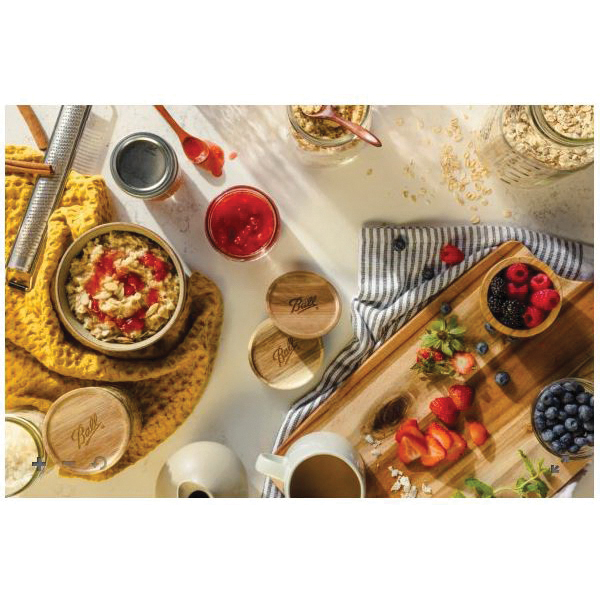 Ball 2141327 Lid, Regular Mouth, Acacia Wood, 3/PK - 5