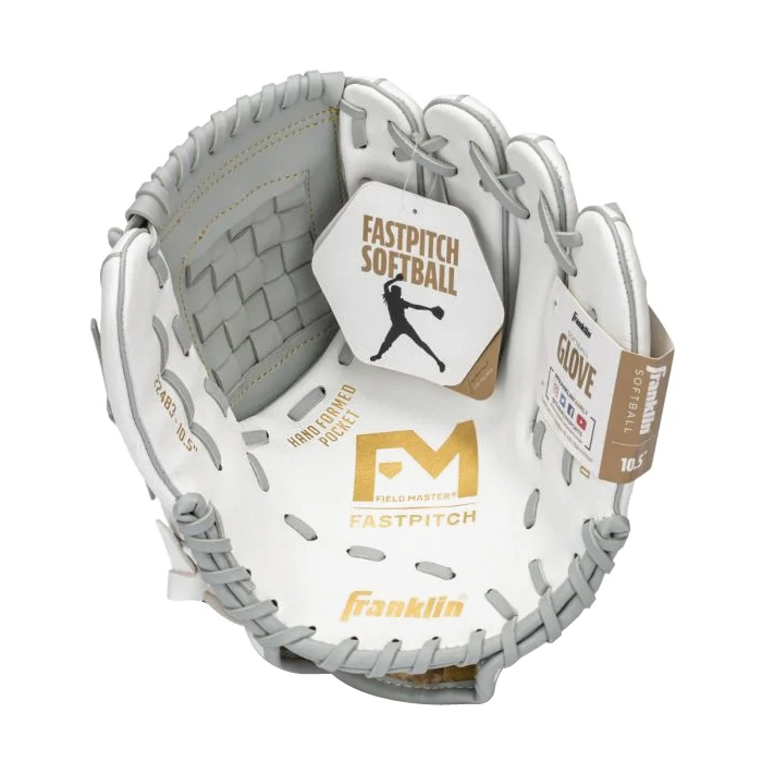 Franklin Sports 22485 Softball Gloves, 12 in L, Leather, Black/White - 2