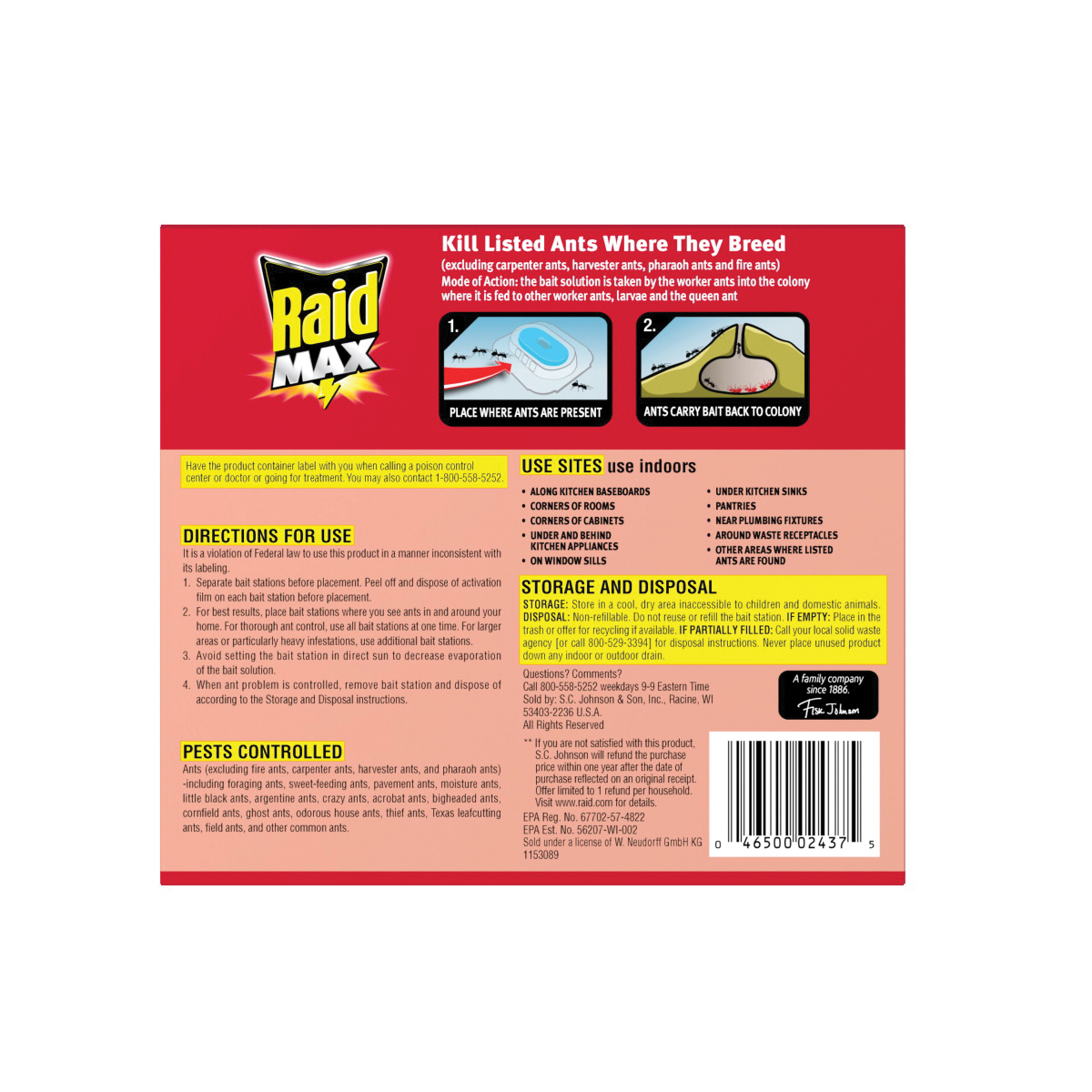 Raid Max 2434 Ant Bait Station, Liquid, 0.25 oz - 2