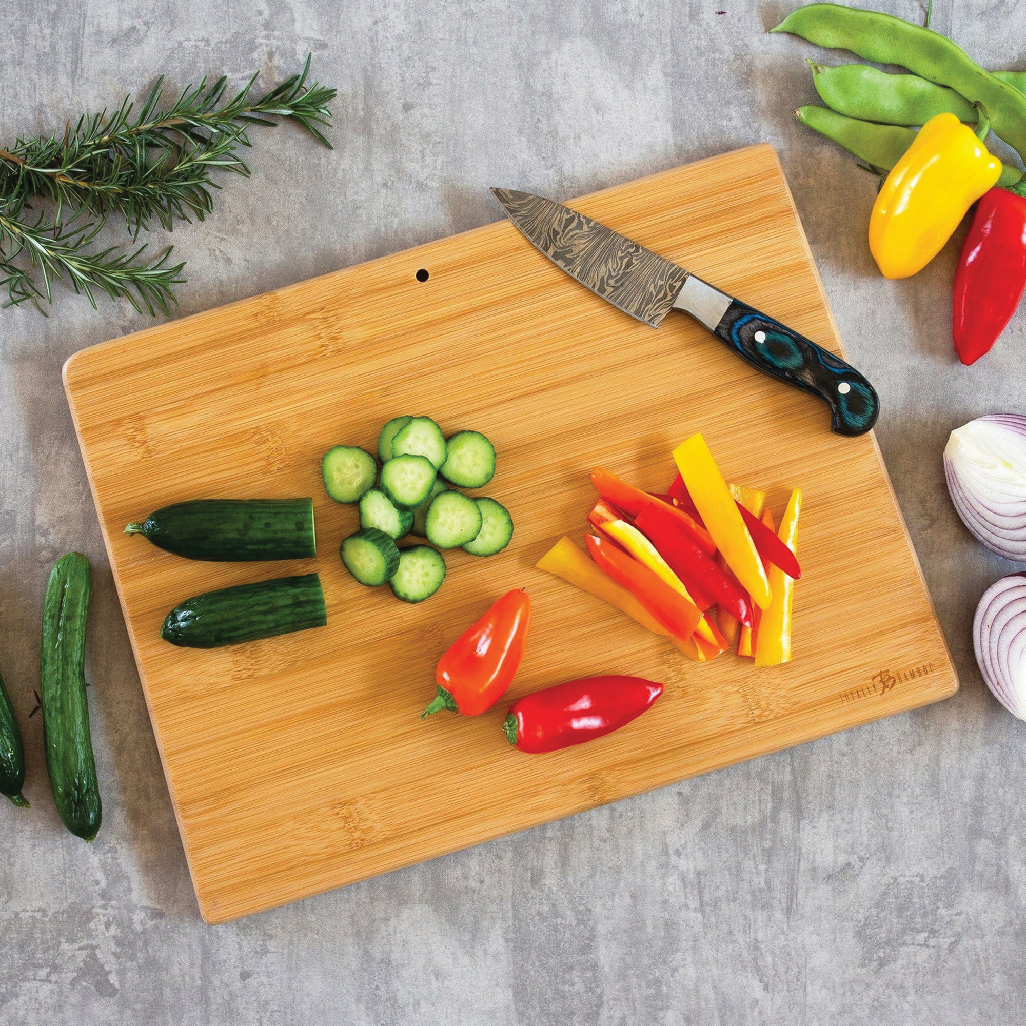 Totally Bamboo 26-9257 Cutting and Serving Board, 14-1/2 in L, 10-3/4 in W, 5/8 in Thick, Bamboo - 4