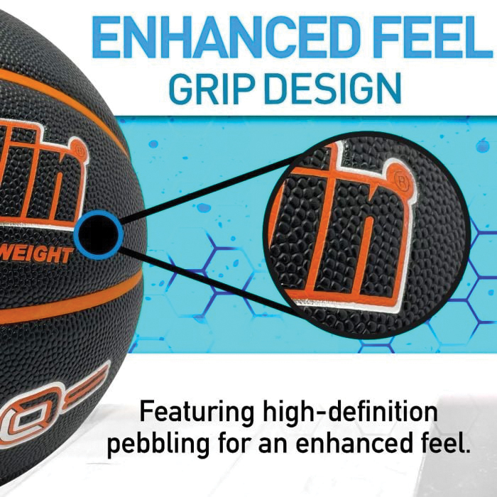 Franklin Sports 32048 Basketball, 28-1/2 in Dia, Rubber, Black/Orange - 4