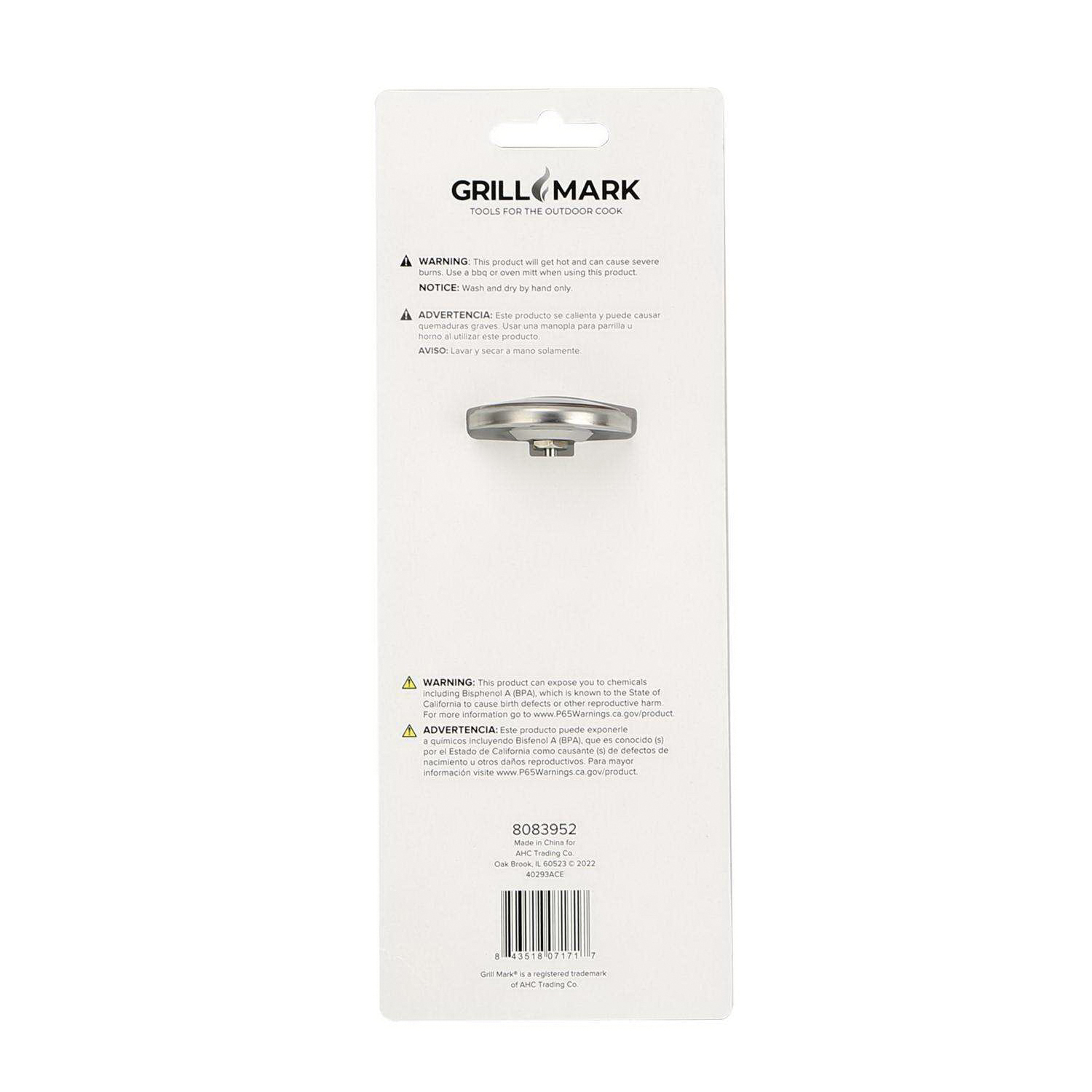 Grillmark 40293ACE Instant Read Meat Thermometer, Dial Display, 5 in L Probe, Stainless Steel Probe Material, Silver - 2