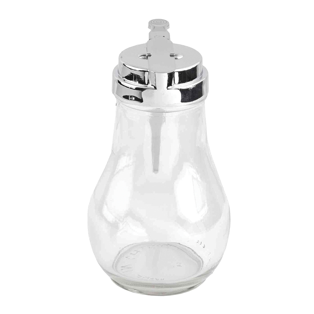 Tablecraft 414 Teardrop Syrup Dispenser With Top, 14 oz Capacity, Metal Lid - 2