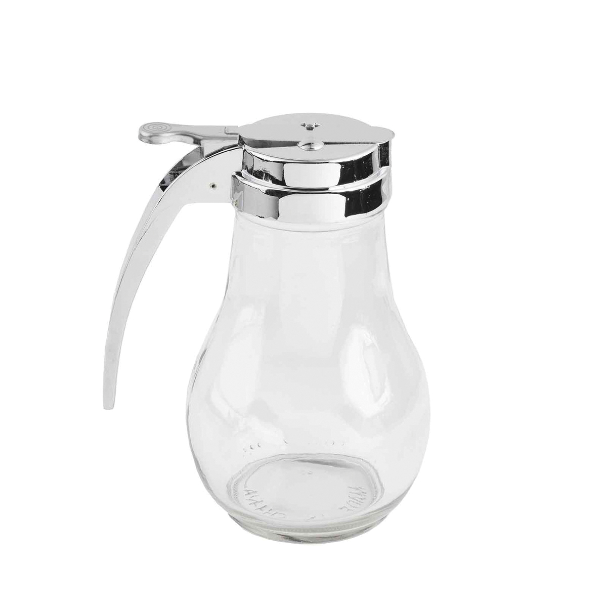 Tablecraft 414 Teardrop Syrup Dispenser With Top, 14 oz Capacity, Metal Lid - 3