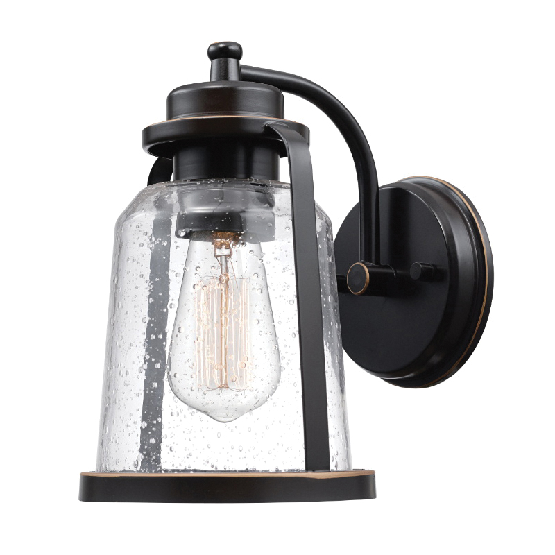 globe Roth Series 44304 Rustic Outdoor Wall Sconce, 120 V, Incandescent, LED Lamp, Metal Fixture - 2
